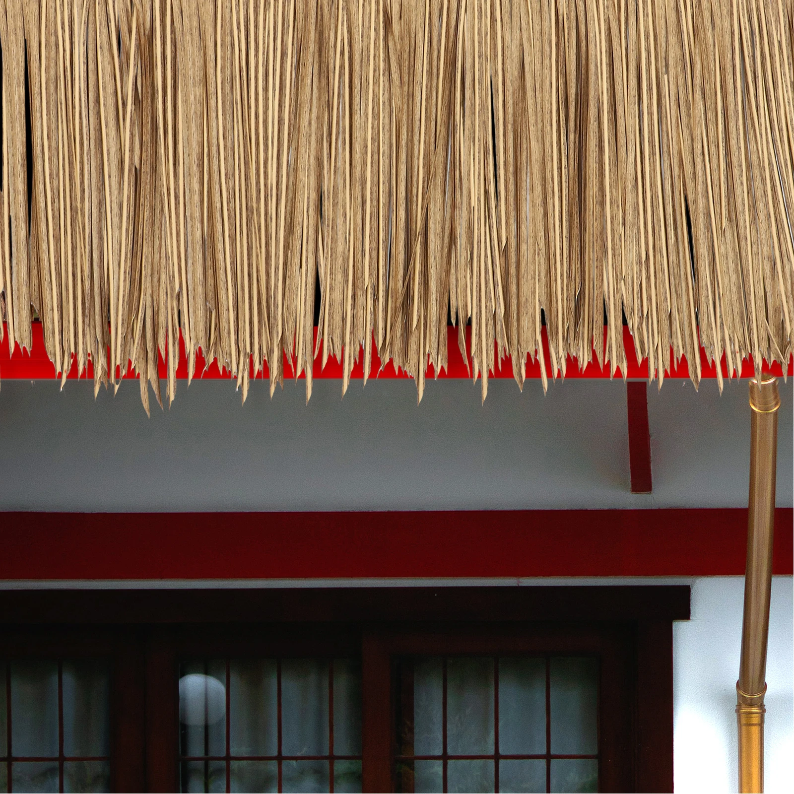 

Artificial Thatch Roofing 1 Meter Fire Retardant Simulated Straw Tiles for Garden Patio Decor Landscaping Easy Installation