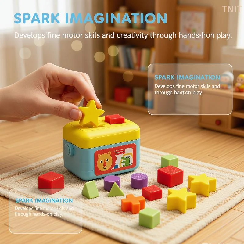 [J] 1 Set Doll House Nursery Decoration Photography Prop Miniature Shape Sorting Toy Box Dollhouse Educational Toy Model