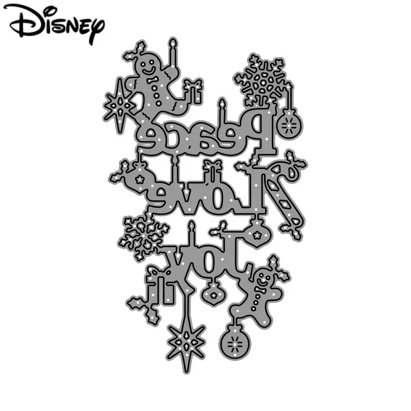 Peace Love Joy Christmas Word Metal Cutting Dies Sentiments Stencils For Scrapbooking Decorative Handcraft Die Cutting Template