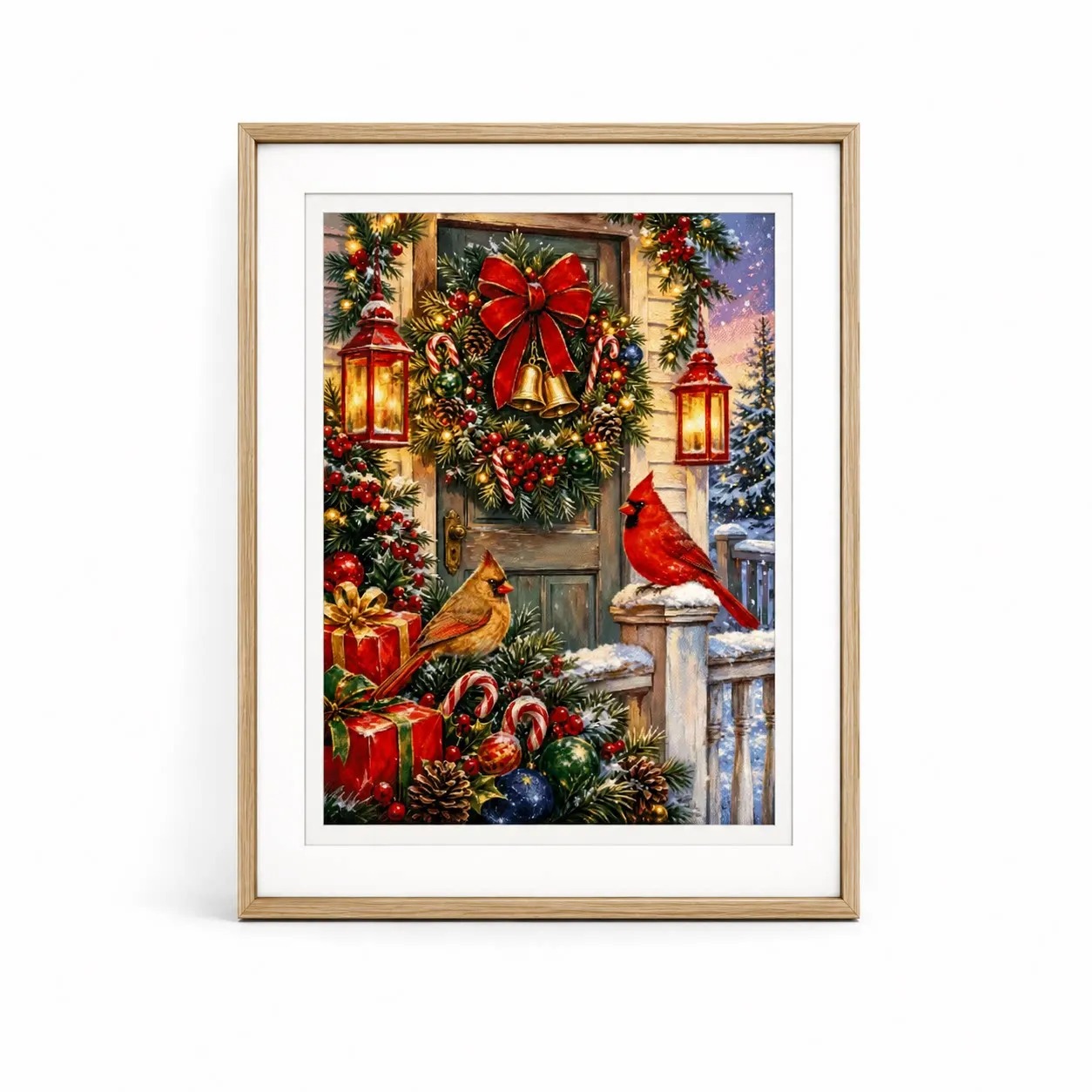 [ZZ9209-Christmas Cabin]11CT 14CT 16CT DIY Stamped Cross Stitch Kit with Printed Canvas and Cotton Threads Embroidery
