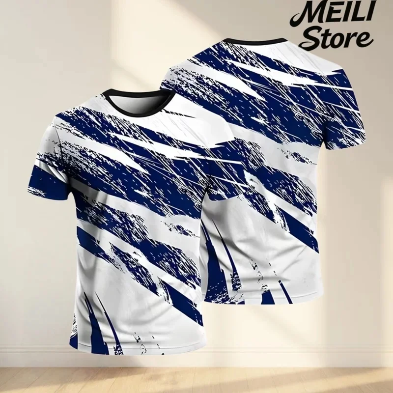 2026 Men's T-Shirts Crew Neck Short Sleeve Colourful 3D Printed Tennis Running T-Shirt Casual Comforts Outdoor Sportswear Tops