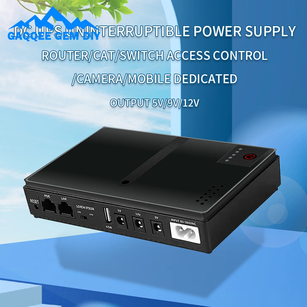 Imagem -02 - Fonte de Alimentação Ininterrupta de 10400mah a Vias dc 5v 9v 12v Saída Usb Suporte para Interface Poe Lan Fonte de Alimentação de Backup Ups