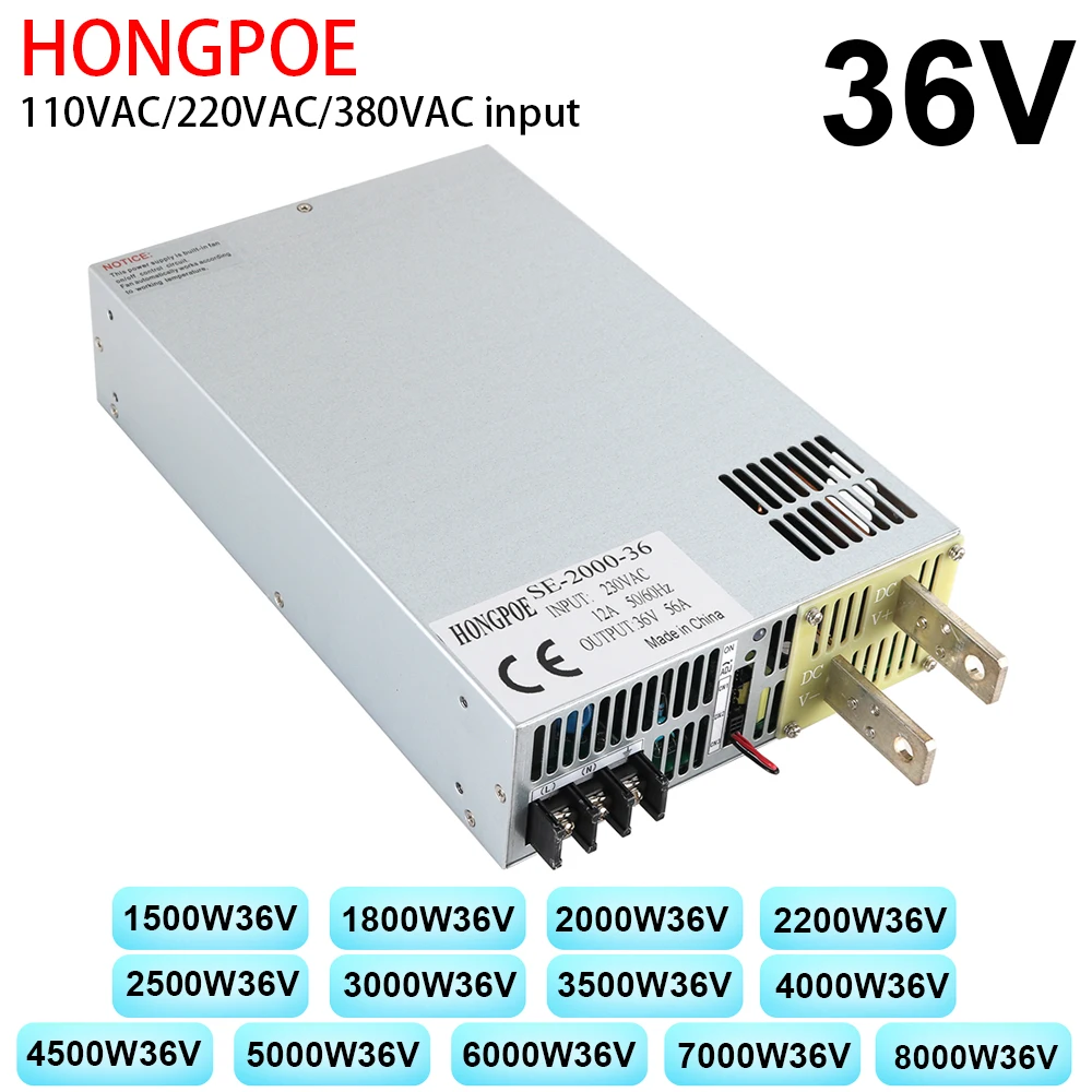 

36V Power Supply 0-36V Adjustable Power 110V 220V 380V AC to DC 36V Power Support 0-5V Analog Signal Control 1500W ~8000W Series