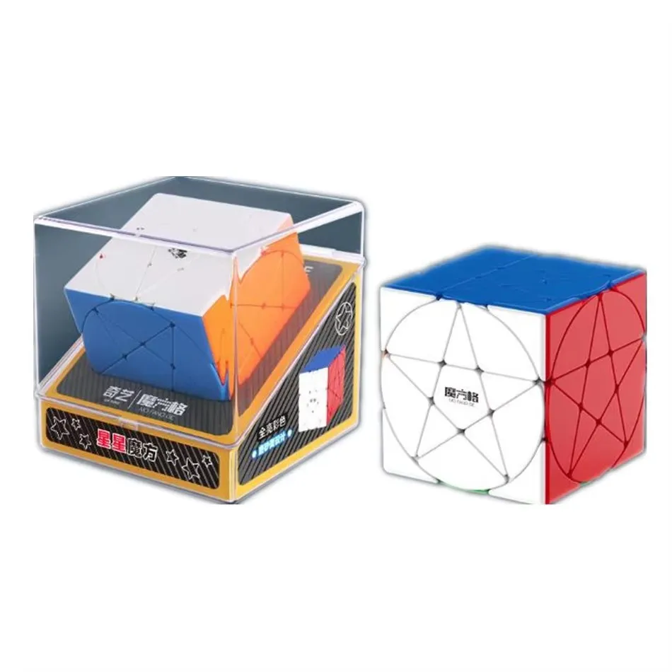 QIYI Pentagram Kubus Geometrie-vorm Ster Kubus Stickerloze Speed Cube Puzzels Magische Kubussen Kinderen Speelgoed