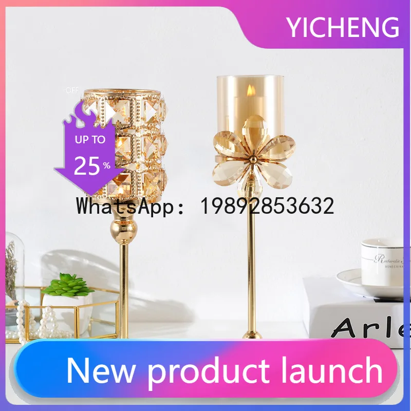 

Zz decorative ornaments candlestick centerpiece nordic romantic candlelight dinner props light luxury crystal candle holder