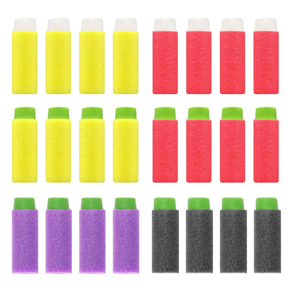 3.6x1.3 CM Korte Zachte Spons Kogels Speelgoed Schuim Munitie Paars Rood Geel Zwart Speelgoed Zachte Kogel Pistool accessoire QJ110
