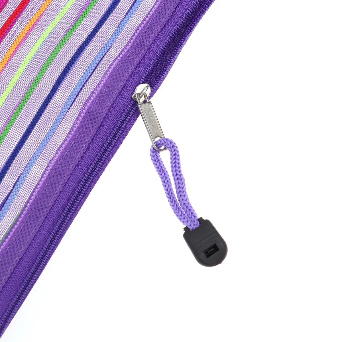 

12pcs Nylon Zipper Storage Travel Rainbow Pencil Case Mesh Storage Mesh Pencil Case Bag With Zipper ganizer