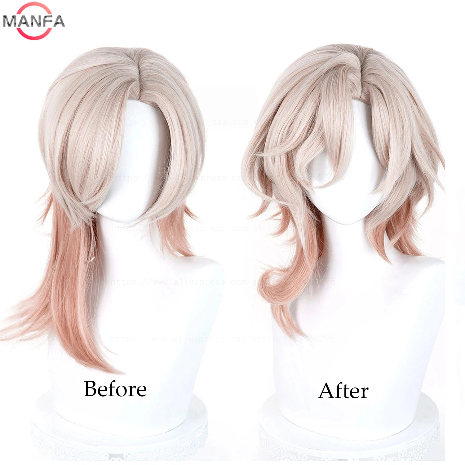 High Quality Honkai:Star Rail Kuchiba‌ Cosplay Wig color mixing Heat Resistant Synthetic Anime Wigs + Wig Cap