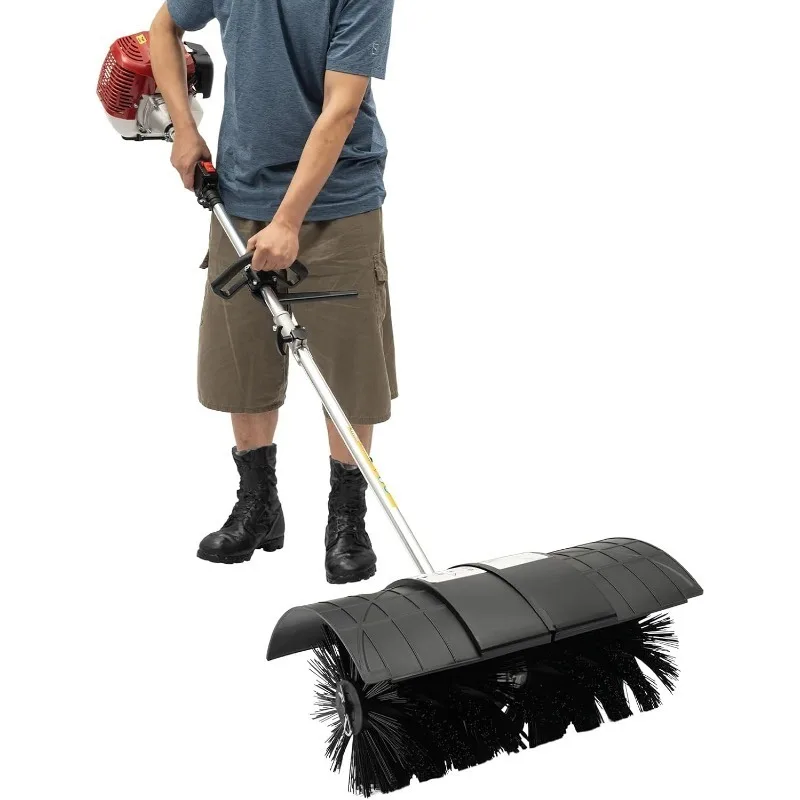 

Gas Power Sweeper Handheld Nylon Broom 2.3HP 52CC 2 Stroke Engine Power Snow Sweeping Broom Cleaner Tools for Cleaning Driveway