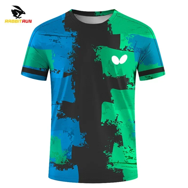 Camisetas de tenis de mesa para hombres y mujeres, camisetas de Bádminton de manga corta, uniformes de entrenamiento de competición, deportes de