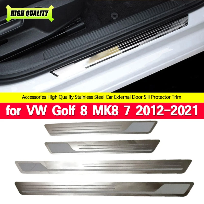 

Car Door Sill Stainless Steel Pedal Trim Scuff Plate For Volkswagen VW Golf 8 MK8 7 JETTA MK6 2012-2018 2020 2021 Accessories