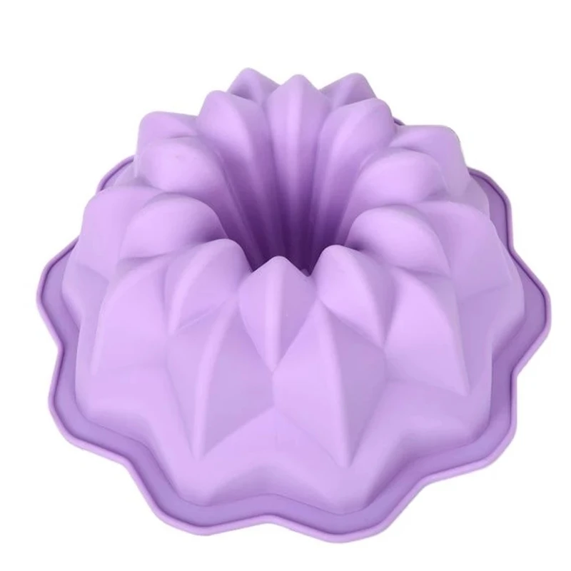 Soft Food Grade 100% Silicone Cake Mold Big Octagon Flower Pan Muffin Cup Jelly Pudding Baking Mold   E165