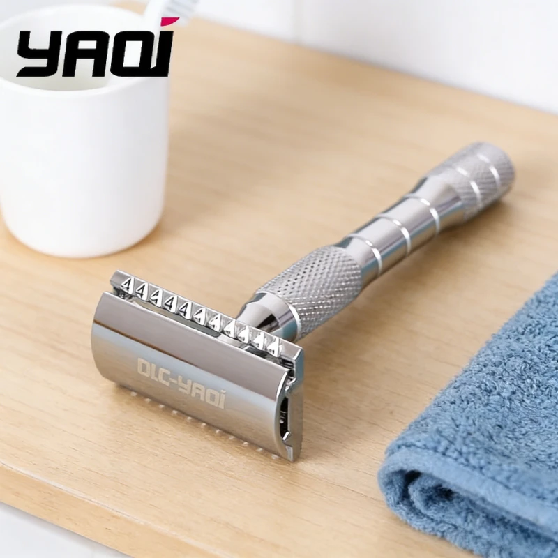 

Профессиональная безопасная бритва YAQI Orion Chrome Color для влажного бритья с двойным лезвием, подарок для точного бритья, около 92 г.