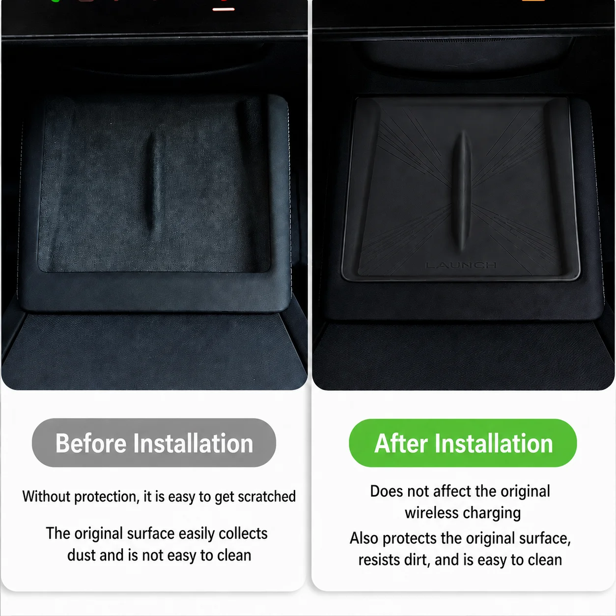 For Tesla Model YL Y Juniper 2026 Central Console Wireless Charging Silicone Pad Non-Slip Charger Protector Mat Car Accessories