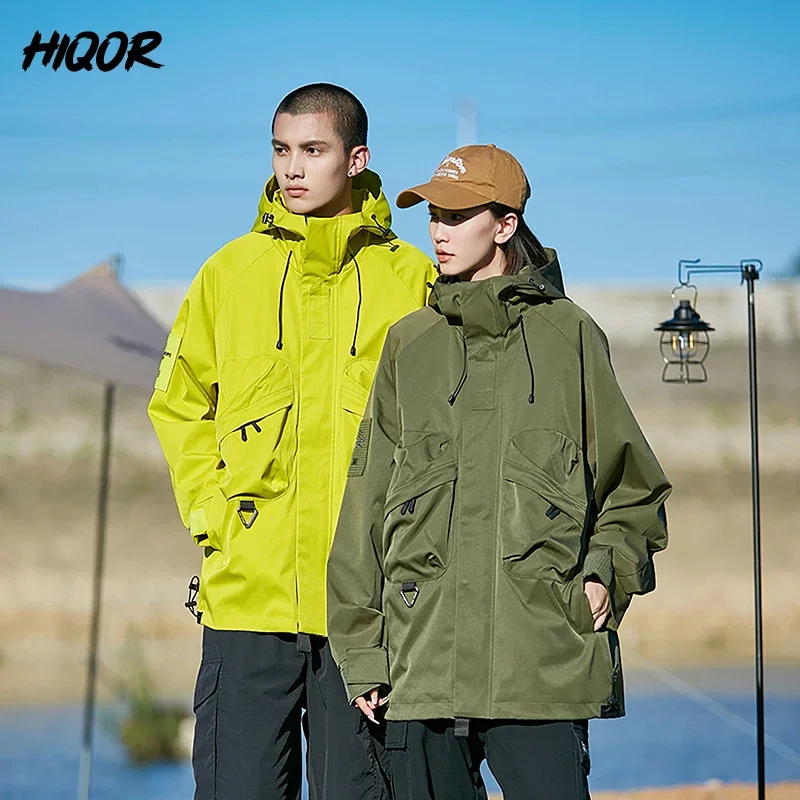 

HIQOR Outdoor Camping Jackets Men Soft Waterproof Windbreaker Jacket Mens Hooded Bomber Coat Man Fashion Men's Clothing Jaqueta