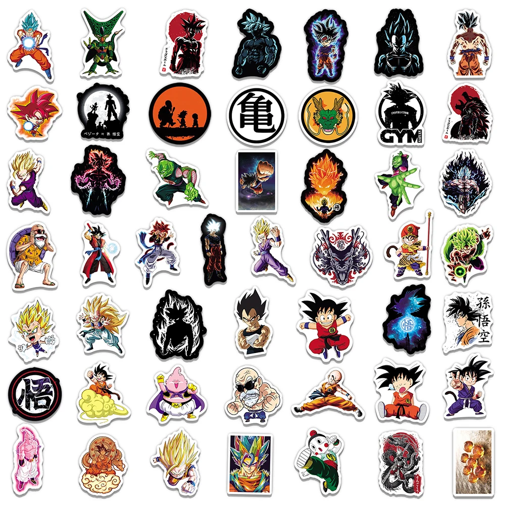 10/30/50pcs Dragon Ball Classic Waterproof Stickers for Fun Kid Cartoon Decals Decorative Car Bicycle Laptop Vinyl Sticker Packs