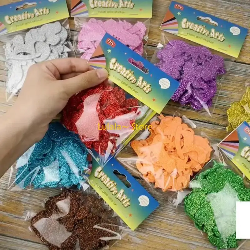 Y4QA -schuimstickers glanzende patroonstickers duurzaam papier gemaakt delicate decoratie