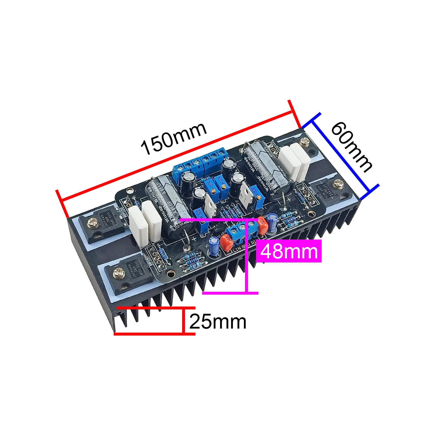 GHXAMP 1969 متر مجال تأثير الترانزستور 1969 مكبر للصوت مجلس FET 1 واط-30 واط الذهب الأسود الإصدار 2.0 قناة DC15-35V إضافة التبريد