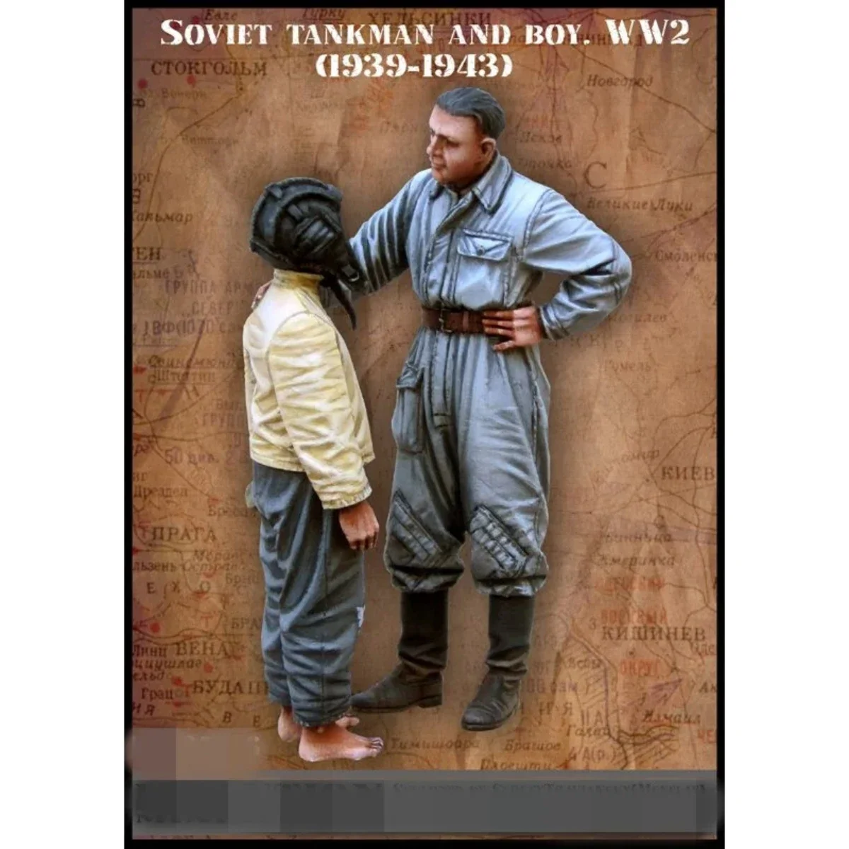 

1/35 фигурка из смолы, неокрашенная модель, комплект, военная тема, советский танк, солдат и мальчик, в разобранном виде и неокрашенный GK