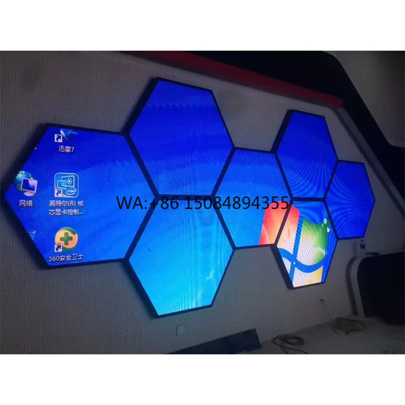 

533Mm Side Length Hexagonal Led Screen P1.875 Outdoor Led Video Panel Custom Size Sexangle Led Display Sign Board Tv Wall
