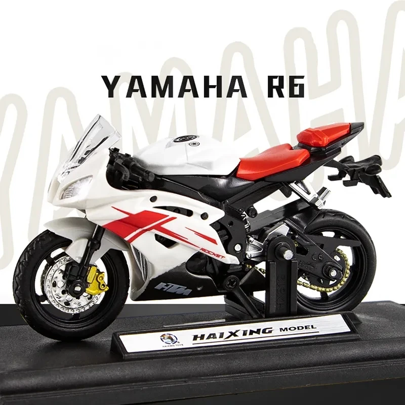 1:18 Scale Yamaha R6 Alloy Scooter Sport Bike Figurines Diecasts Kids Toy Motorcycle Racing Model Replicas Collect Gift for Boys