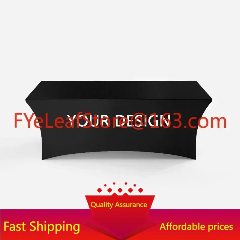 

Folding Table Customized Print 6ft Table Flex Cover Stretch Table Cloth for Booth Promotion