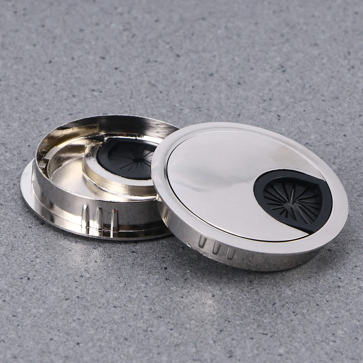 

2 pcs 60Mm Zinc Alloy Cable Hole Swivel Flip-Top Desktop Cable Management For Home Office Wiring Cover Hole Cover