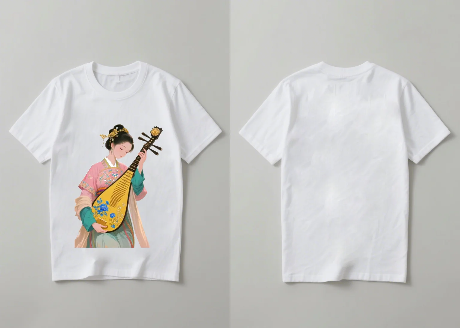 

In 2025 a trendy Chinese ancient style beauty's casual and fashionable short sleeved shirt with comfortable and loose prints