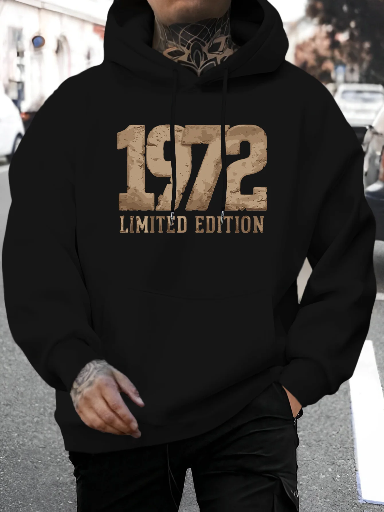 Men's casual style fashion hooded sweatshirt, featuring the 