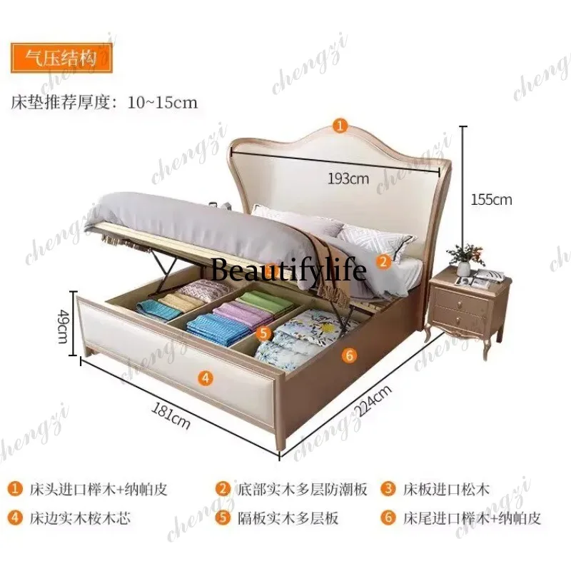 Australia Luxury Double Bed Mattress Insert Adult Upholstered Home Bedroom Double Bed Full Size Camas De Dormitorio