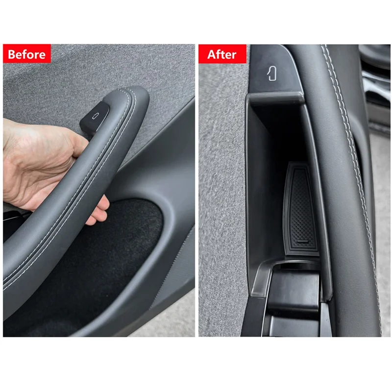 ที่จับประตูด้านหน้าถาดสําหรับTeslaรุ่น 3 Highland 2024 ภายในประตูด้านข้างถาดกล่องReplacement-T61C