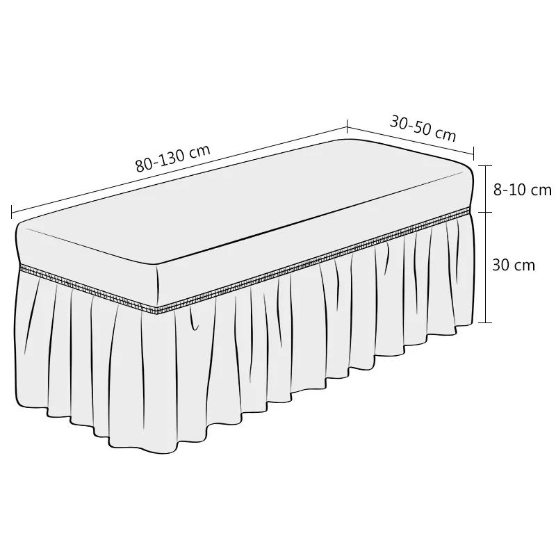 1pc Bubble Grid Full Skirt Elastic Bench Cover, American Classic Bench Cover, Comfortable Dust Cover, Hotel Chair Cover