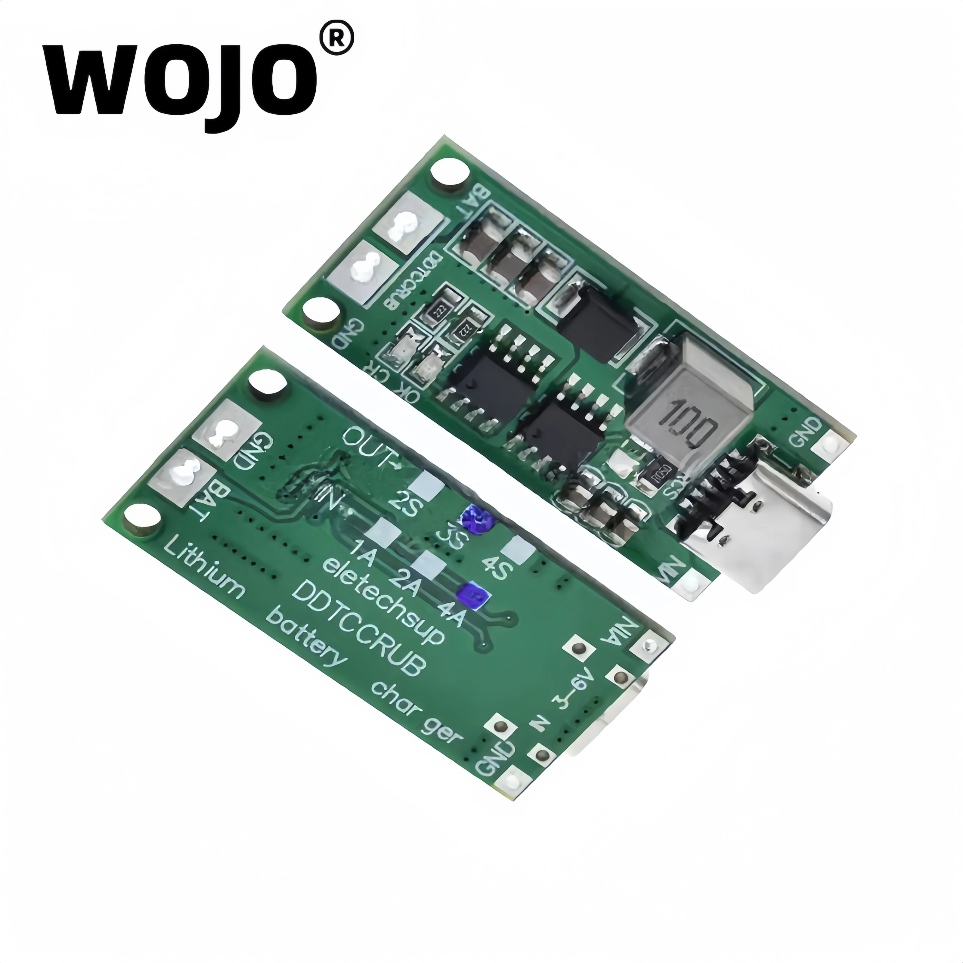 WOJO Type-C Step-Up Boost Charger 8.4V 12.6V 16.8V for 2S 3S 4S LiPo Polymer Li-Ion 7.4V 11.1V 14.8V Compatible with 18650 Lithi