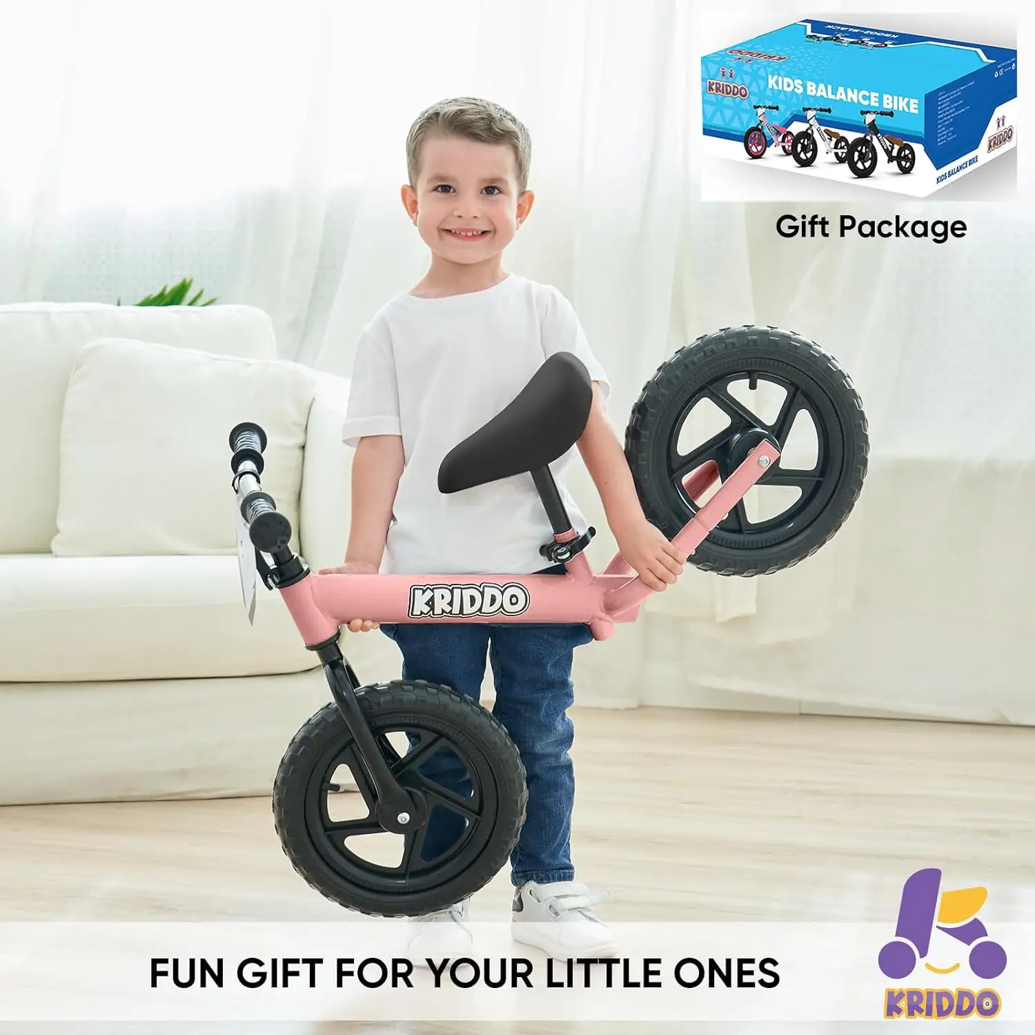 Bicicleta de equilibrio para niños pequeños de 2 años, de 24 meses a 5 años, bicicleta de empuje de 12 pulgadas con placa personalizada (3 juegos de pegatinas Inc