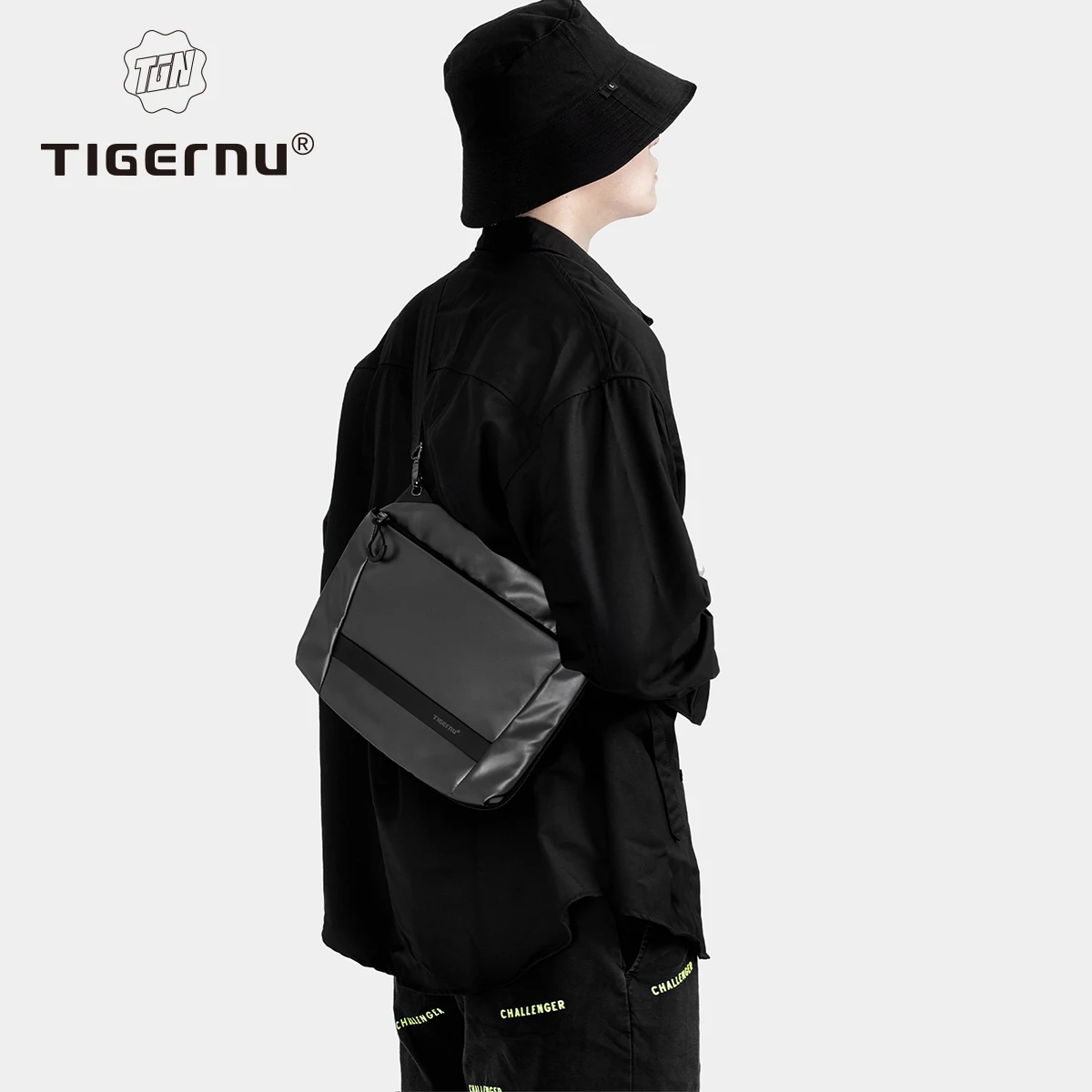 Torba męska Tigernu Crossbody, rozszerzalna, 9-calowa, z TPU, codzienna torba na ramię, lekka mini torba sling, torba kurierska.