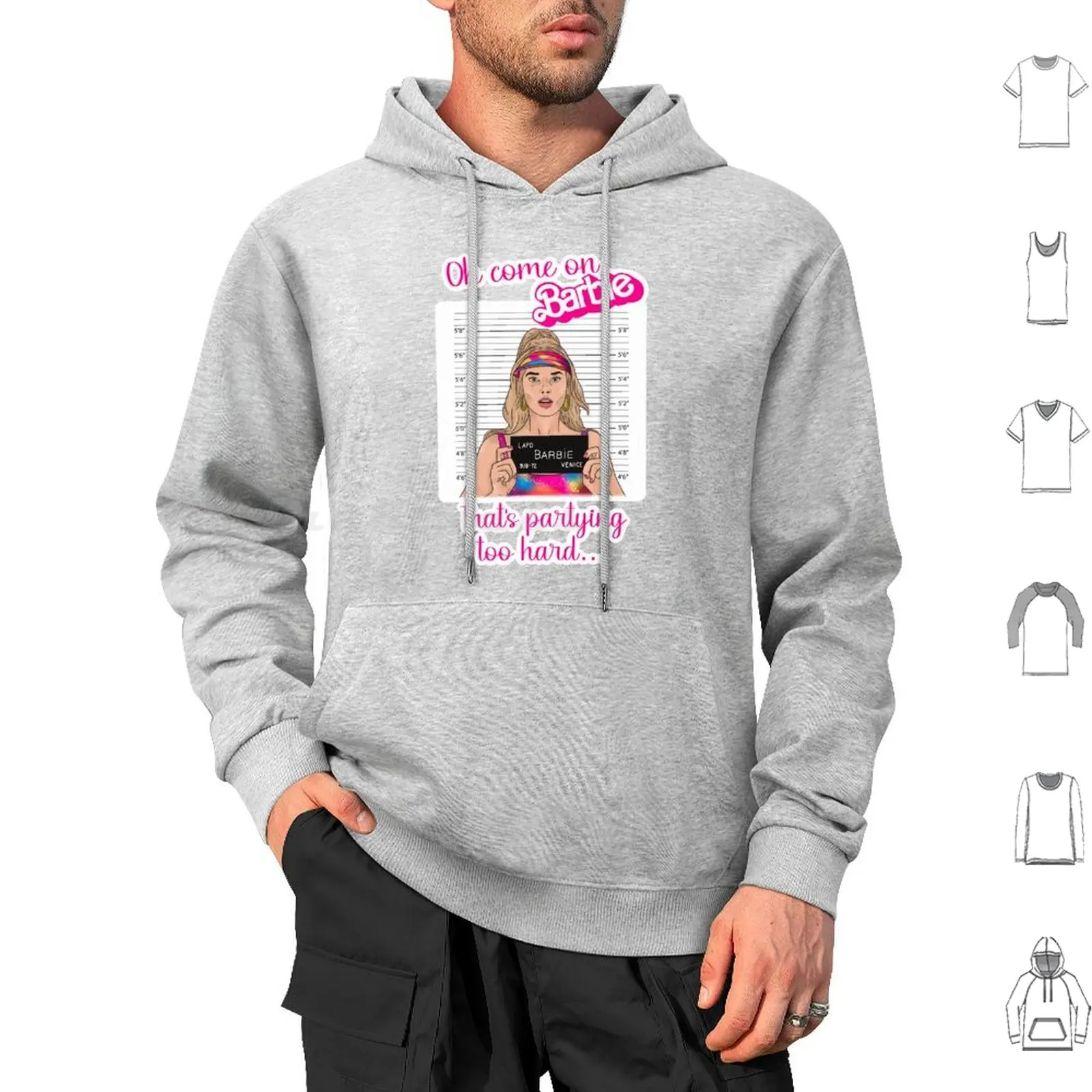 Partied Too Hard. Hoodie cotton Long Sleeve Party Aqua Girl Funny Meme Movie Come On Pink