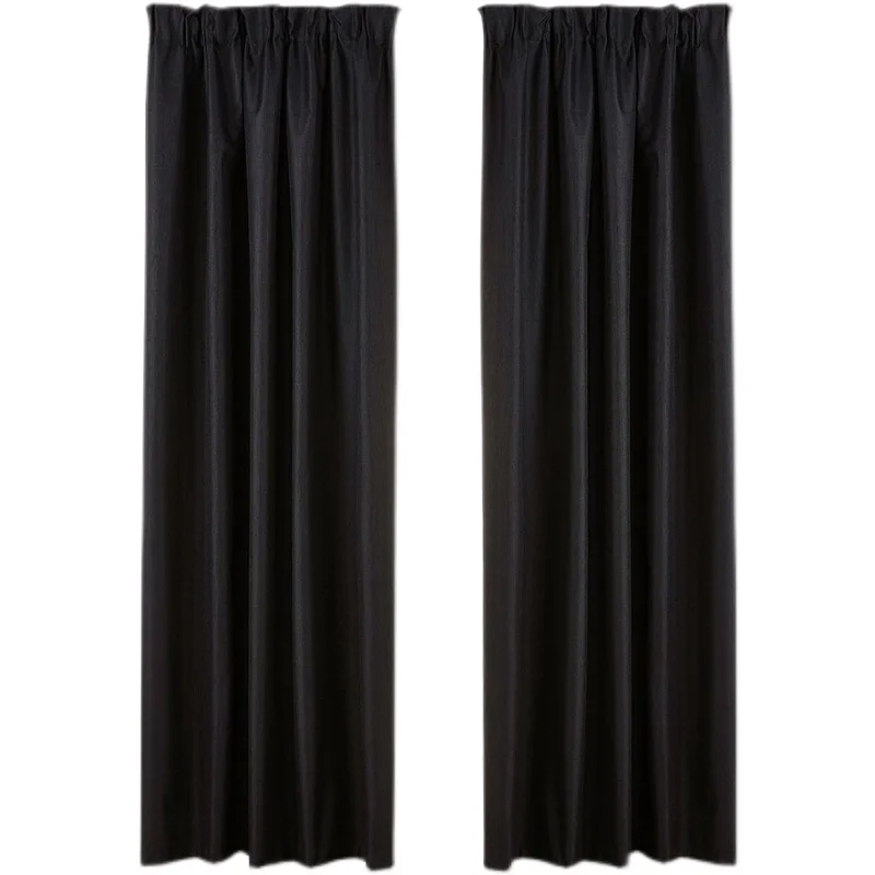 Black Full Blackout Curtains for Living Room Bedroom Dining Room Opaque Sunshade Household French Window Balcony  Flannelette