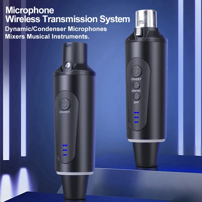 New 2.4G XLR Microphone Wireless Transmitting & Receiving System Dynamic Condenser Microphone Reverberation Adjustment