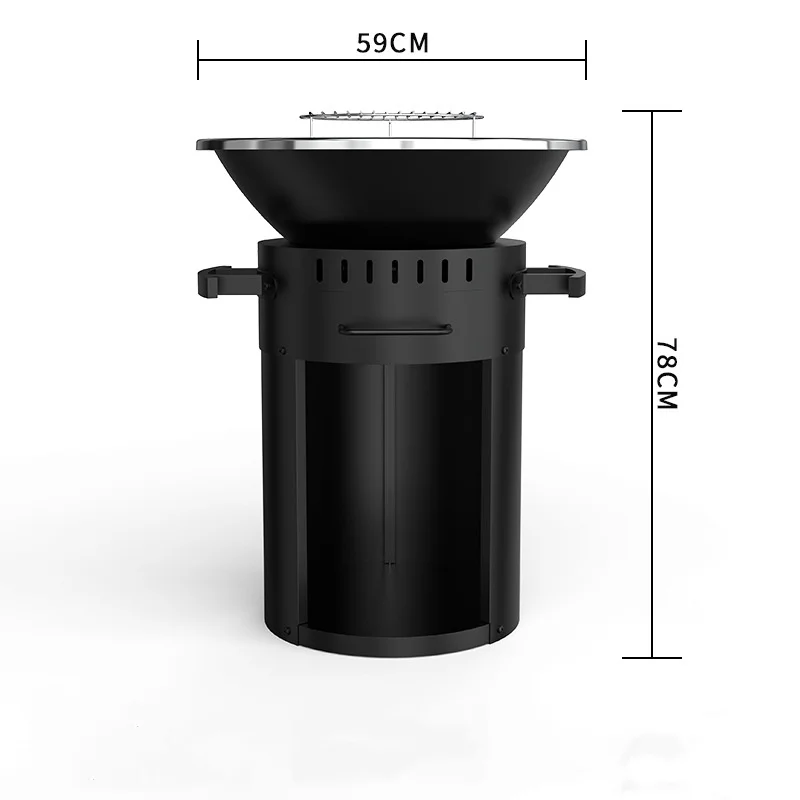 Stufa da giardino Riscaldamento Stufa per barbecue Stufa a legna verticale Stufa multifunzione Stufa da giardino