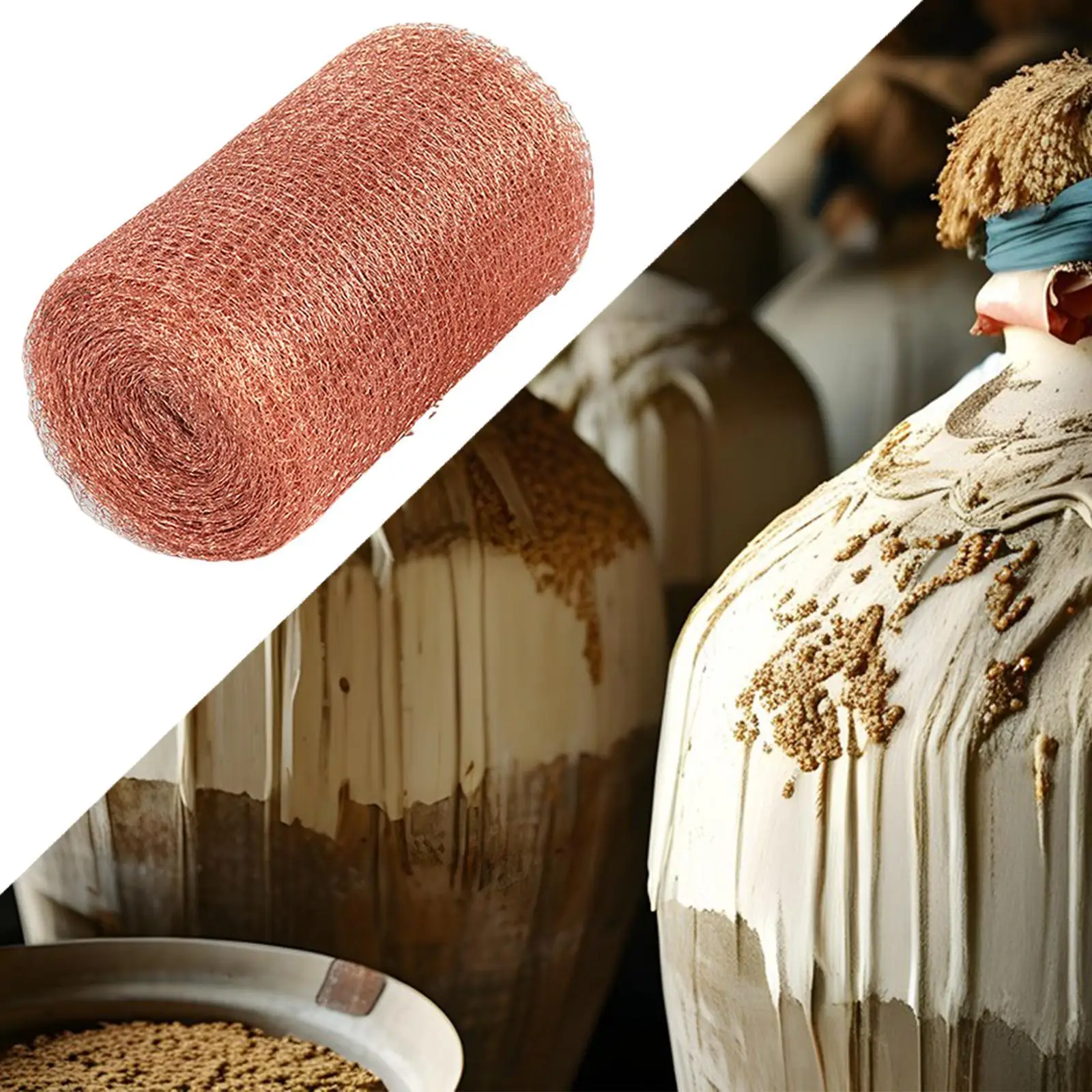 Copper Mesh Wire Screen Roll 10 Meters Strechy Rust Resistant Blocking for Hole Rodent Control Tool for Garden Distillation