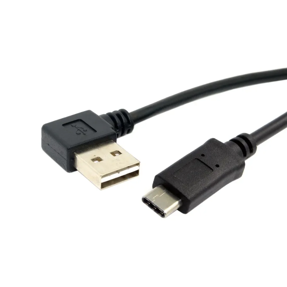 Reversible USB3.1 USB-C Type C to USB 2.0 90 Degree Left & Right Angled Data Cable for Macbook & Tablet & Cell Phone
