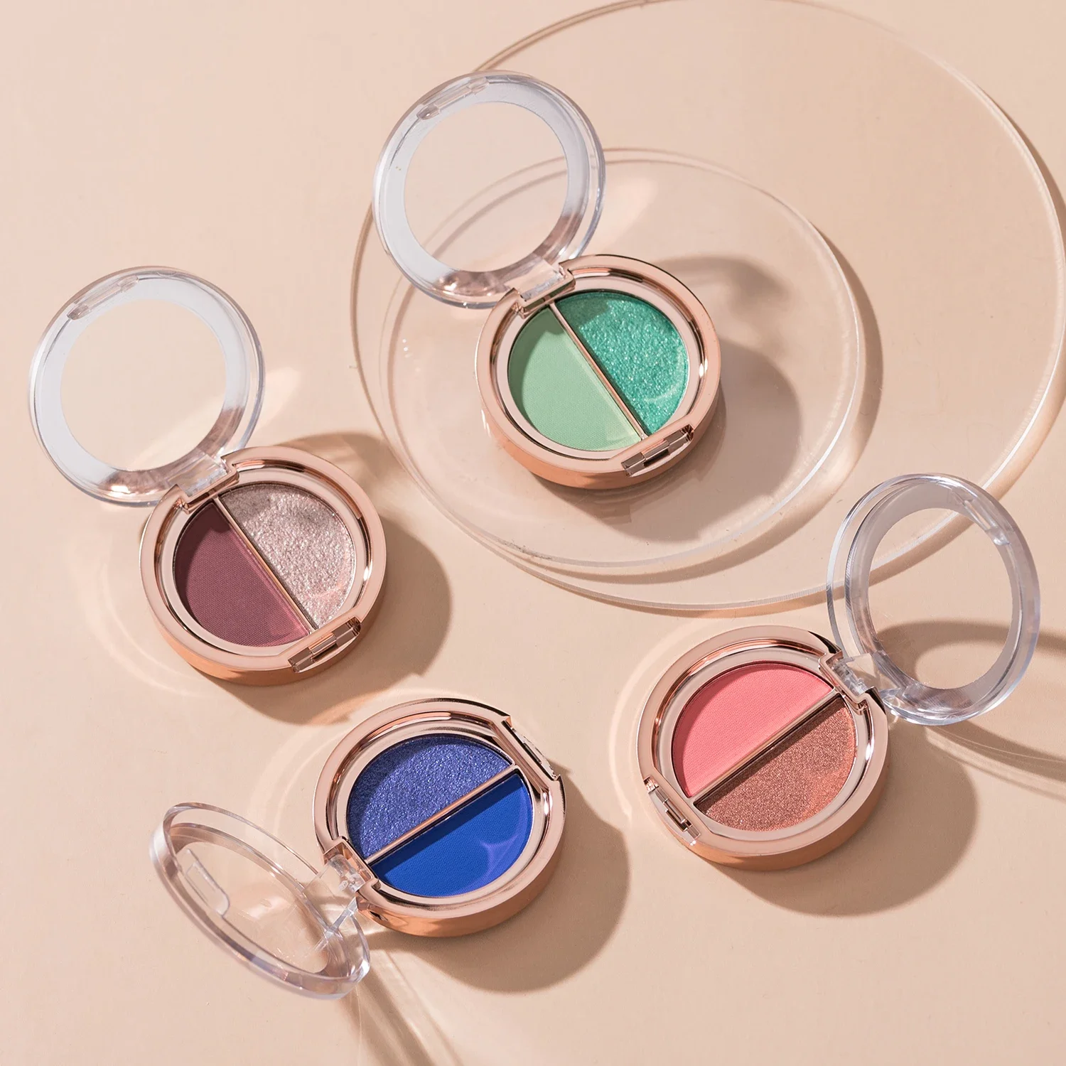 BEAUTY GLAZED 2 IN 1 Eye Shadow Palette Matte Glitter Eyeshadow Neon Nude Red Piow Pigments Shadow Professional Makeup Palette