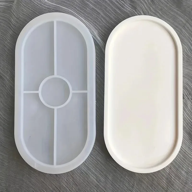 1pc/2pcs/3pcs Oval Coaster Epoxy Resin Clay Casting Silicone Mould Tray Storage Gypsum Tray Mold DIY Jewelry Tray Dishes
