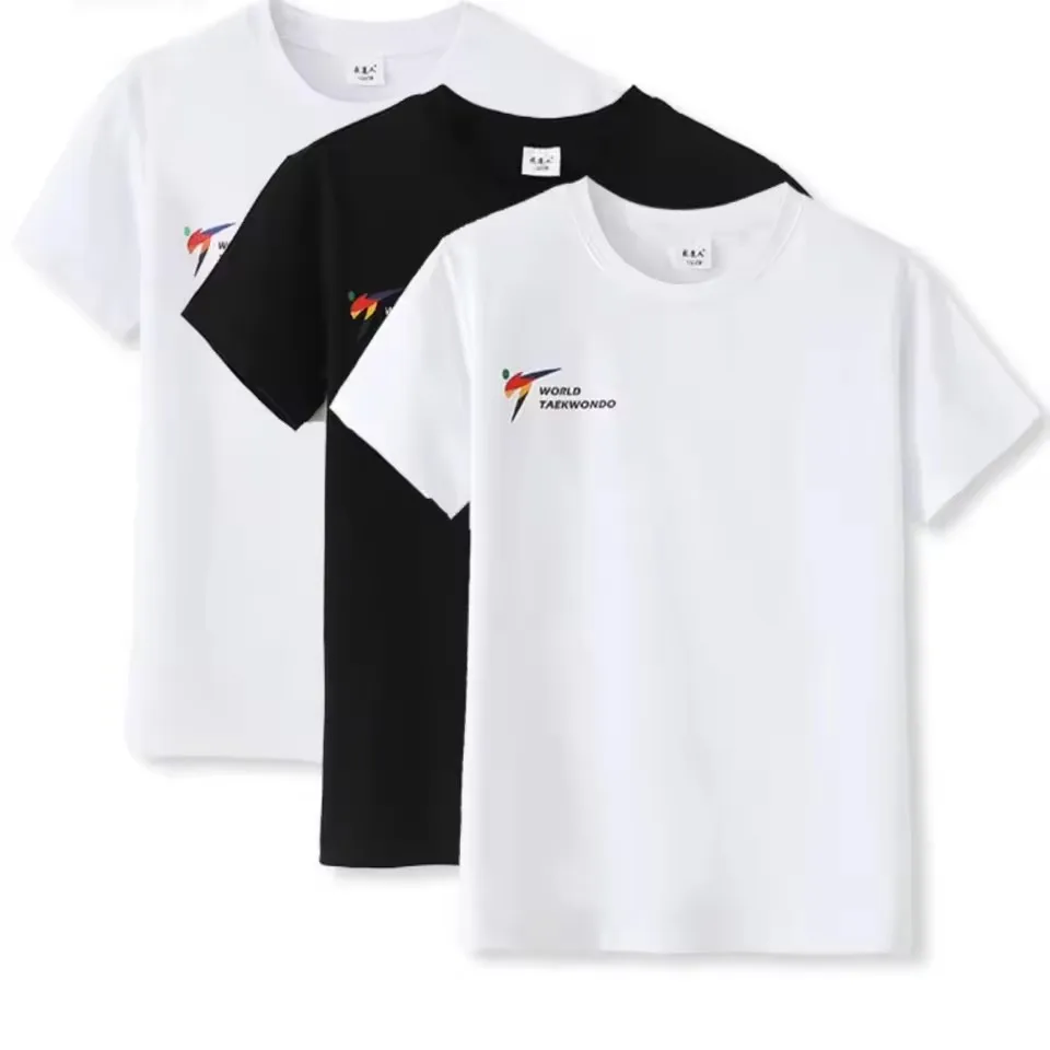 

Taekwondo T-shirt for quick drying, elastic exercise, polo, karate, adult top training, customized name logo team