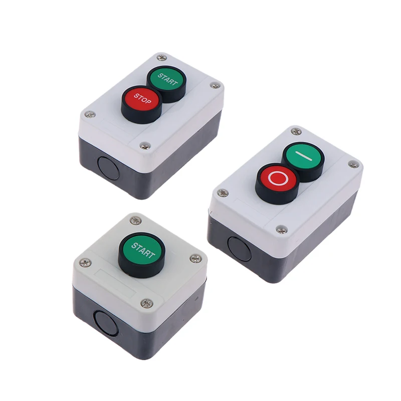Caja de botones de Control Industrial de parada de emergencia, 1 unidad, con símbolo de flecha, arranque CNC, interruptor de botón impermeable autosellante