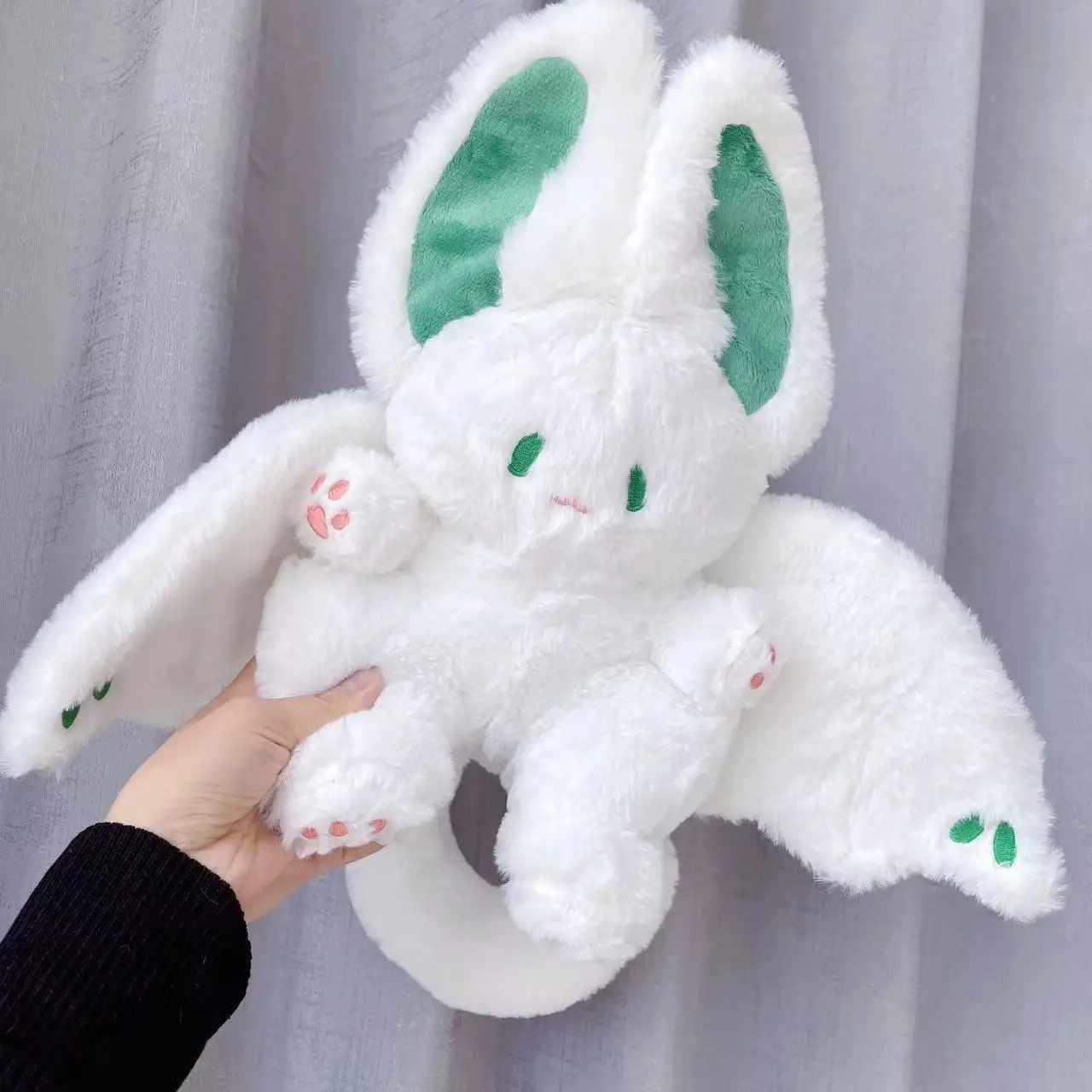 35cm Kawaii Flying White Rabbit Plush Toy Anime Bat Wings Stuffed Doll Appease Sleeping Toys Lovely Gifts