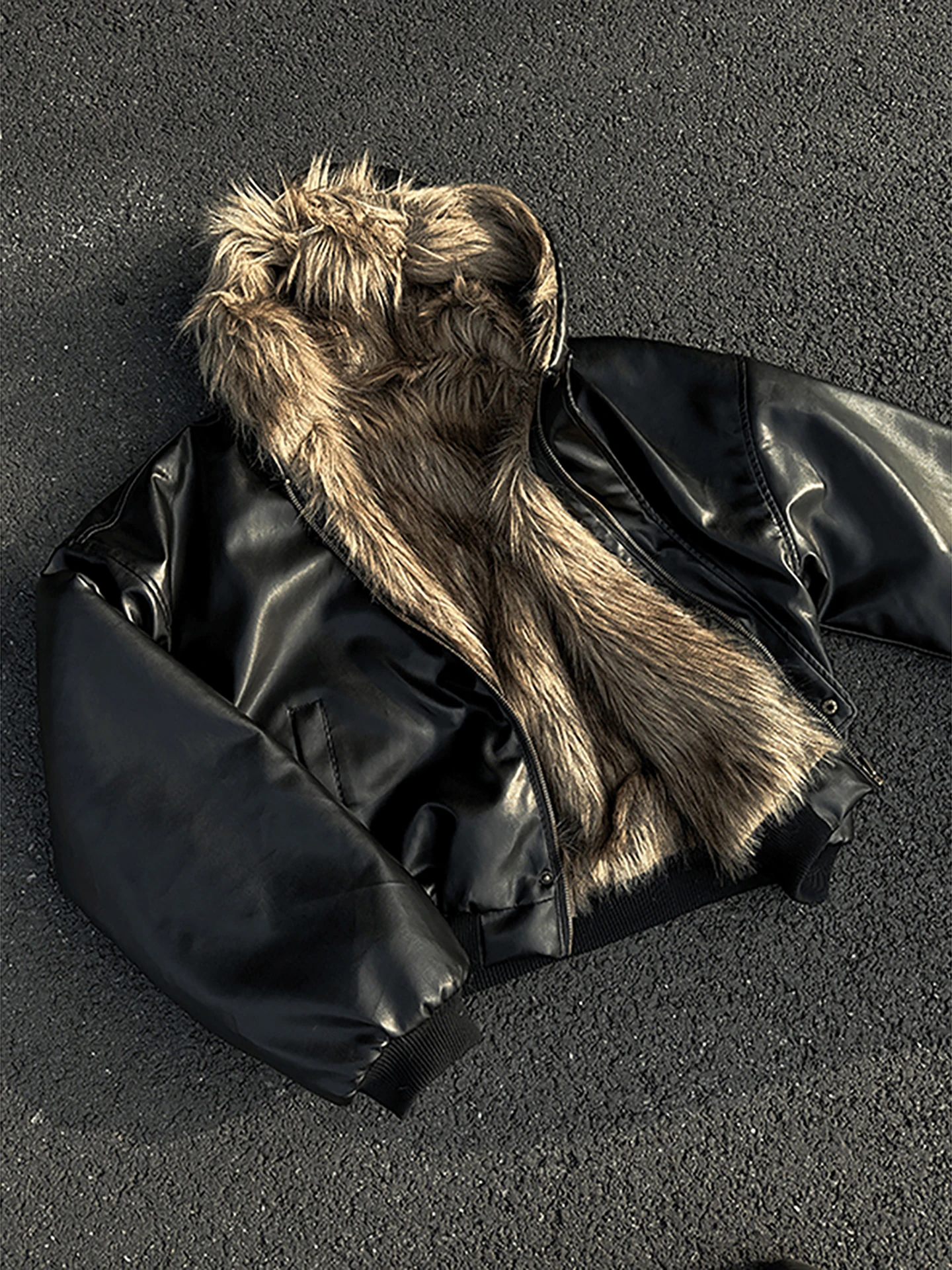 2025 New Reversible Shearling Shearling Coat Men's Winter Short American Fashion Trend Zipper Hooded Jacket Top