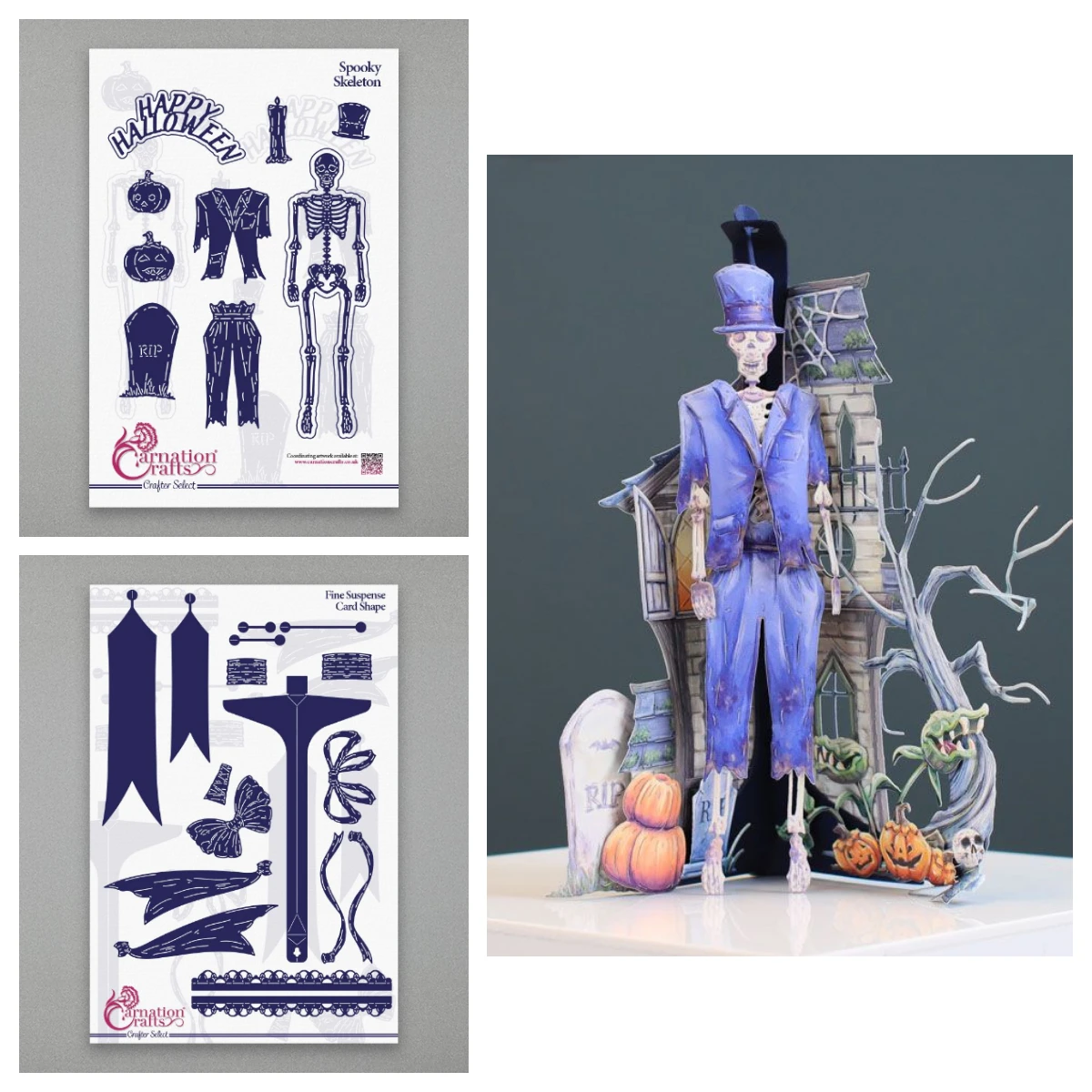 Spooky Skeleton from the Frame Rectangle Card Shape Die Set Metal Cutting Dies for DIY Scrapbook Card Gift Make October 2026 New