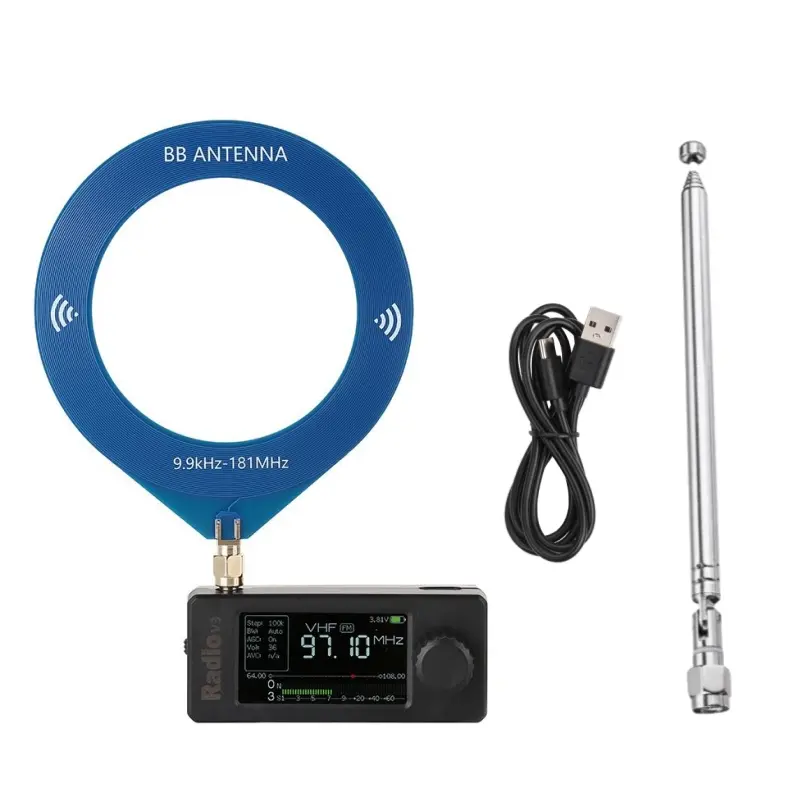 Novo ATS-mini v3 abs caso si4732 bolso ssb mini rádio lsb usb am fm receptor de rádio esp32s3 com amplificador de fone de ouvido hi-z