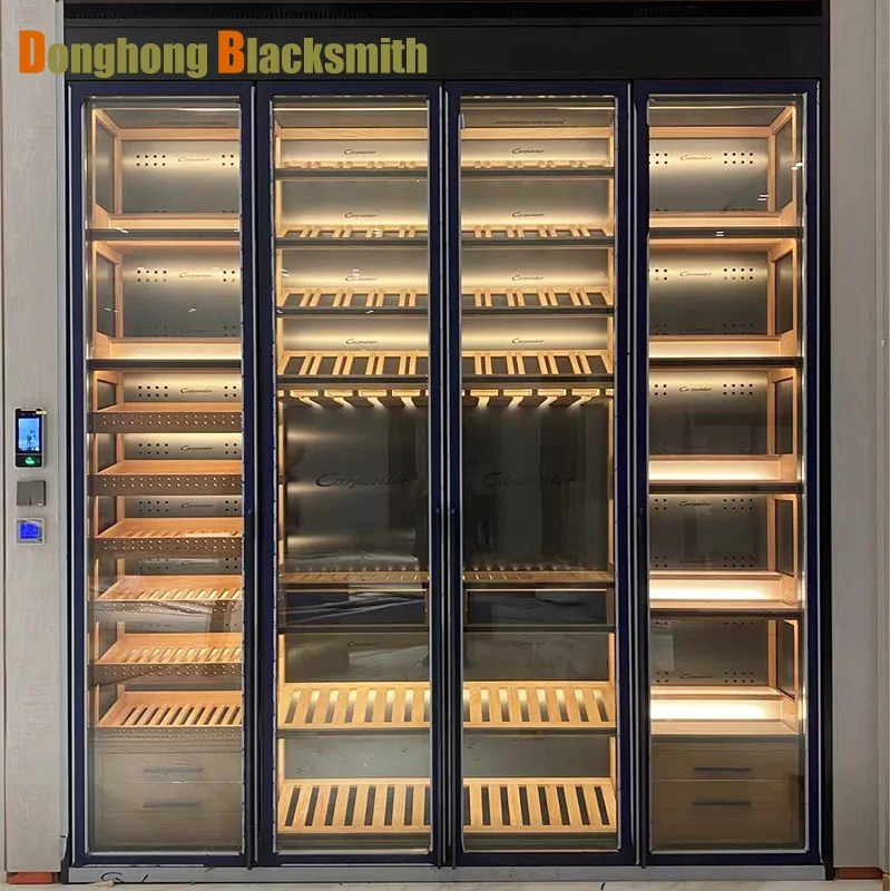 Luxury Modern Stainless Steel Glass Door Smart Constant Temperature Wine Cabinet Home Hotel Commercial Wine Display Use